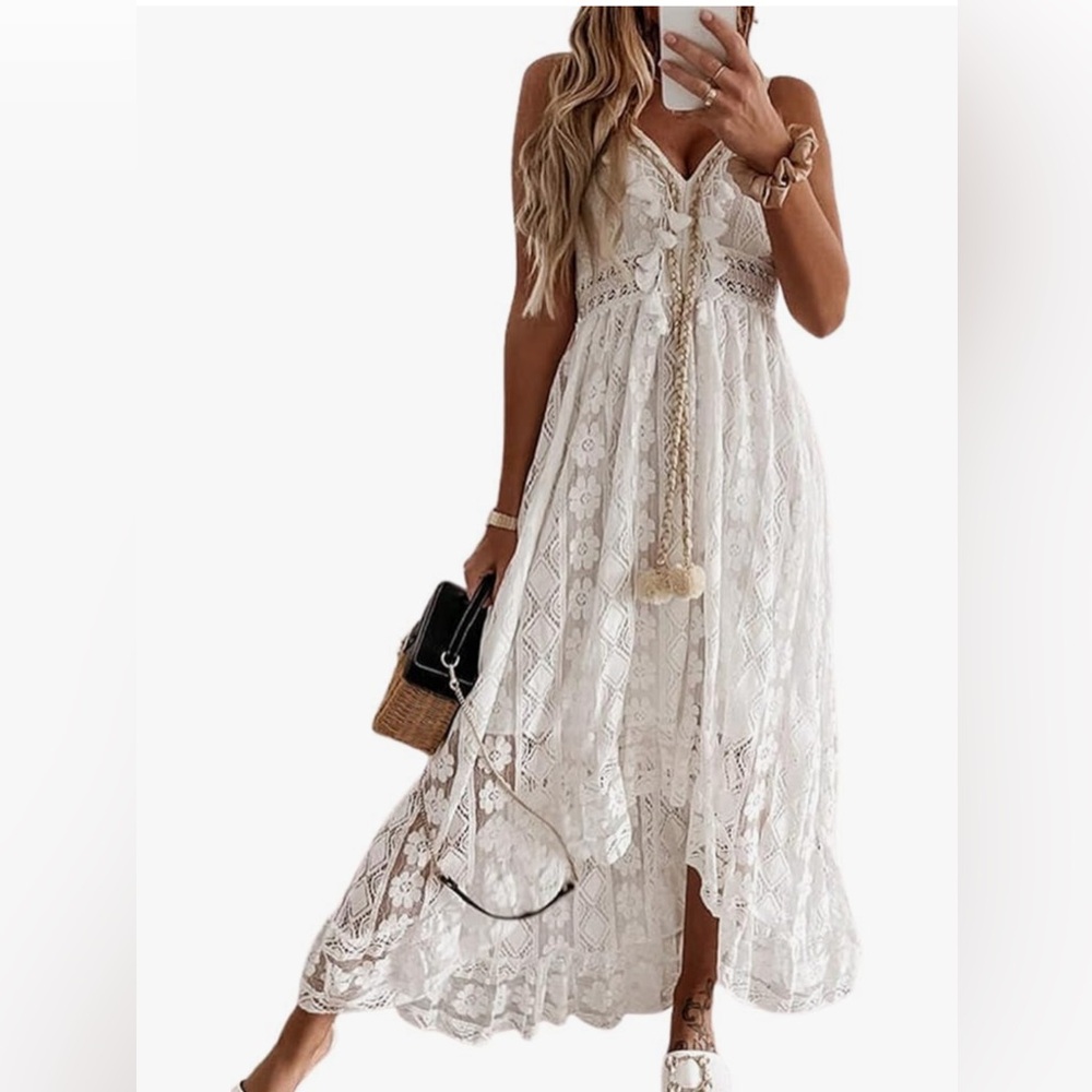 Cupshe White Lace Maxi Dress - Picture 2 of 8